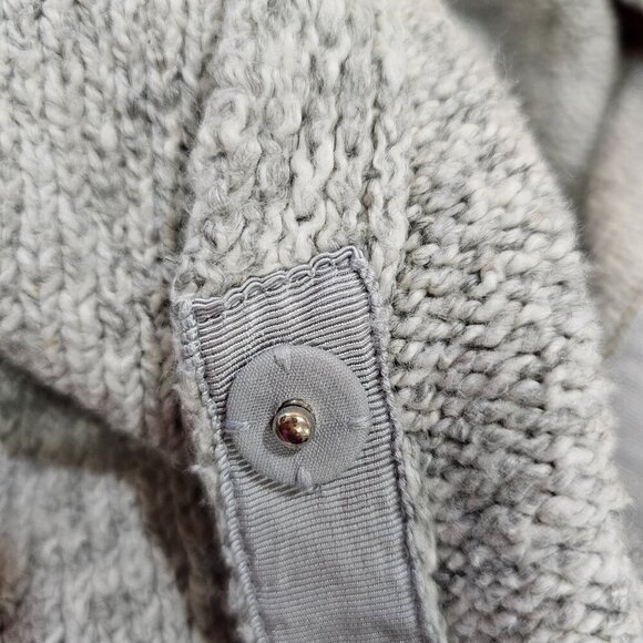 Women's Cabi 3886 Tilt Cardigan Sweater Gray Tan Diagonal Colorblock Snap Size S - Picture 8 of 8